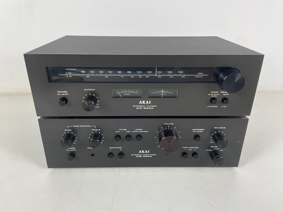 Akai - AT-2200/AM-2200 - Amplifier/Tuner Set - Serviced (Repaired/Cleaned)