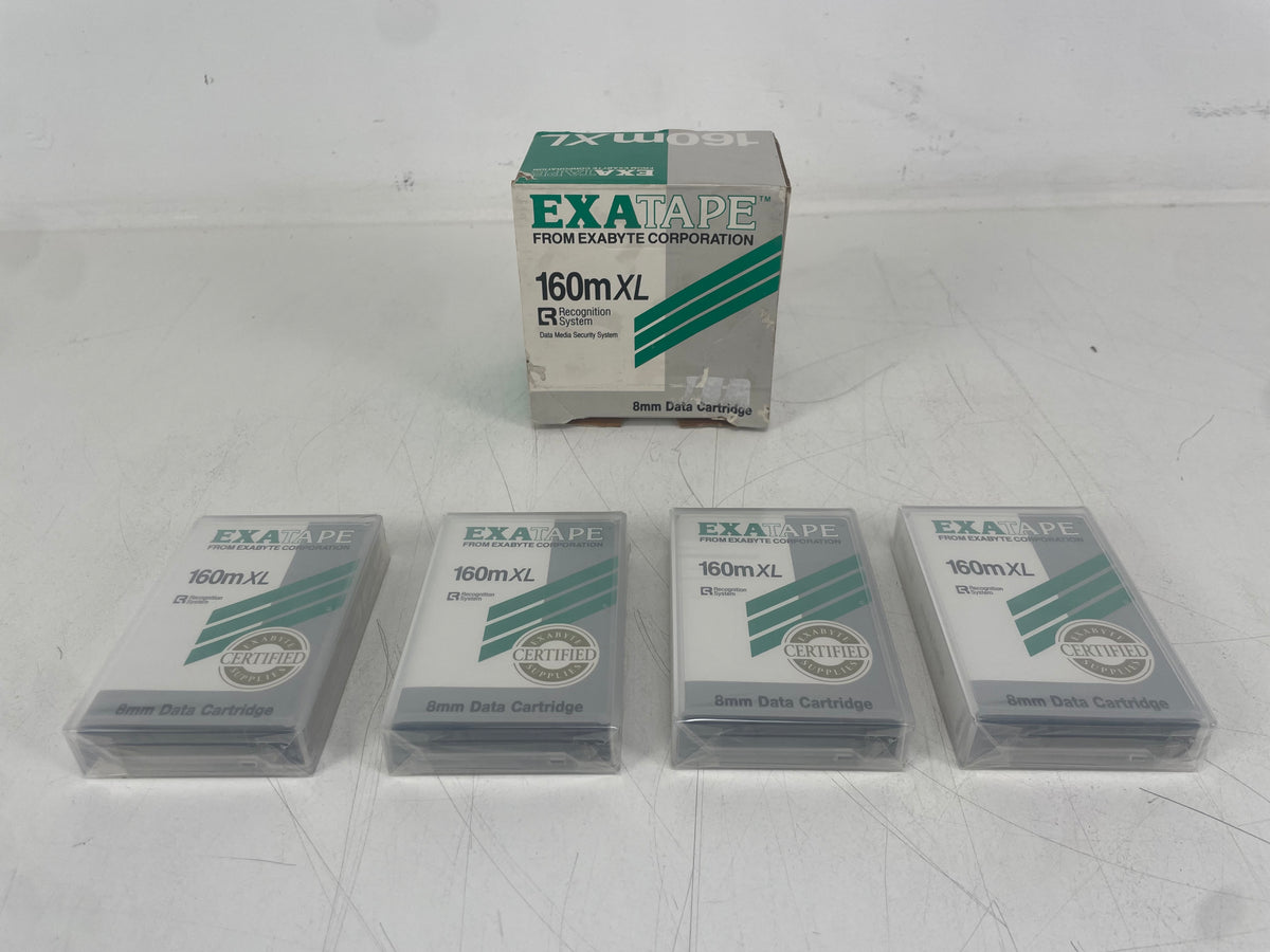EXATAPE – 160m XL 8mm Data Cartridges – Lot of 4 – Original Cases & Box - NOS