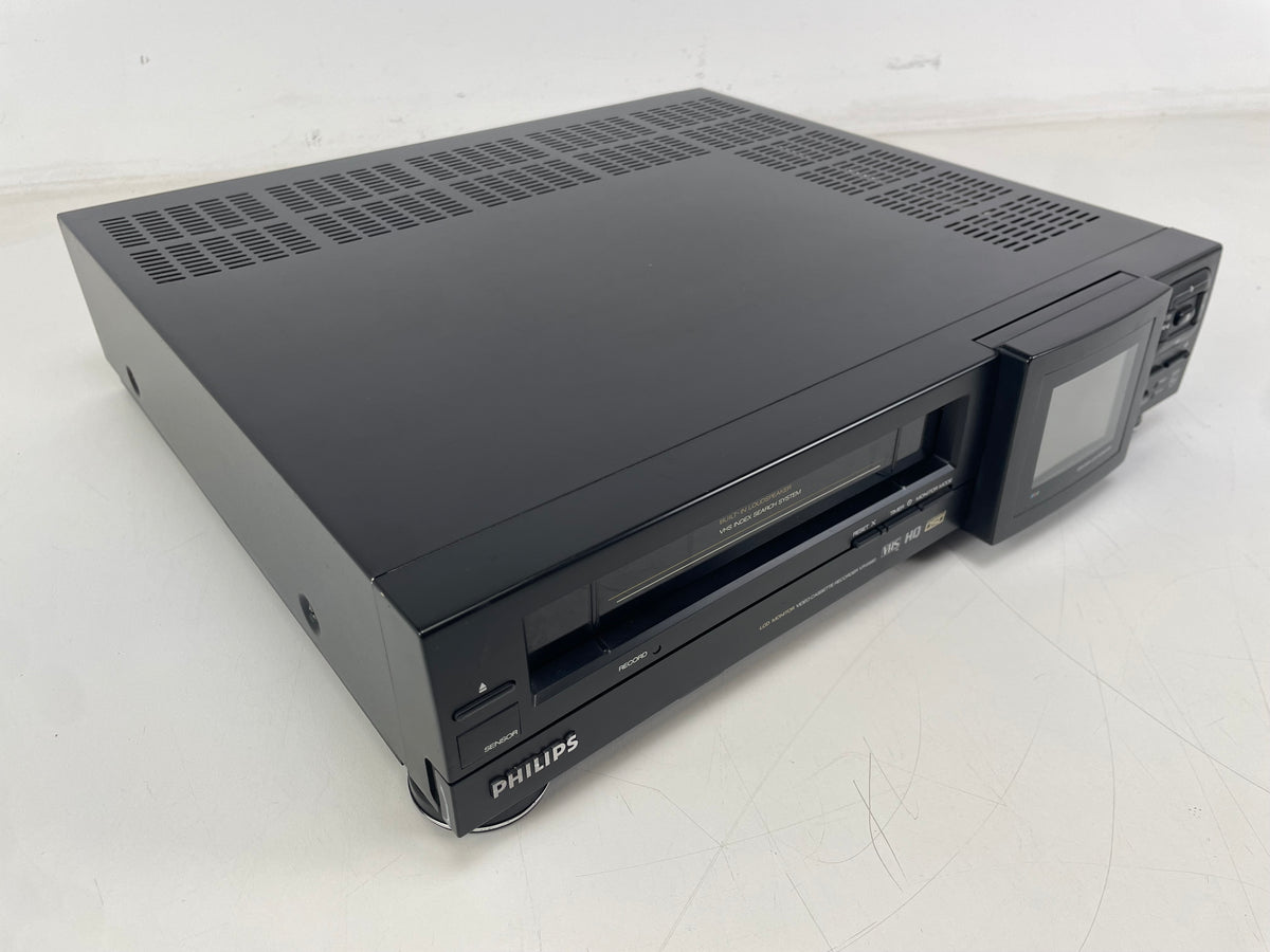 Philips - VR 6880/01 – Rare VHS HQ Video Cassette Recorder – Built-In LCD Monitor – Serviced / Recapped / Repaired