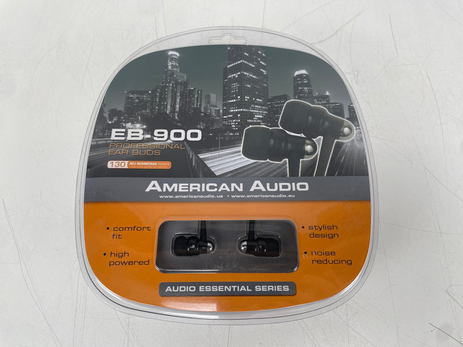 American Audio – EB-900 – Professional In-Ear Earbuds – Original Case & Accessories – NOS