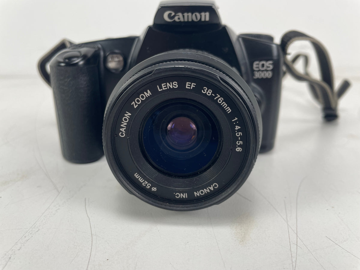 Canon EOS 3000 – Analoge 35mm Filmcamera – Incl. Accessoires/Handleiding – Zoals Het Is (Niet Getest)