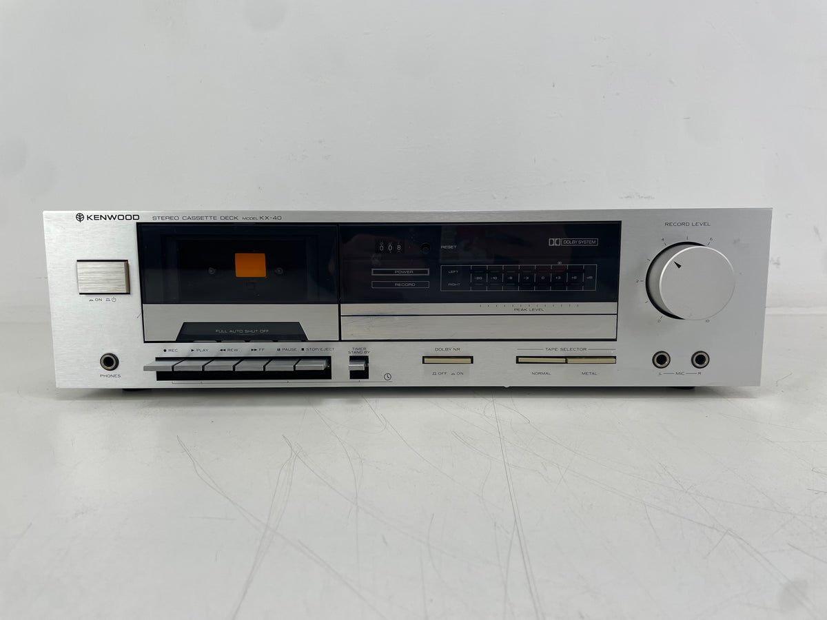 Kenwood – KX-40 – Stereo Cassette Deck – 2-Head – Serviced (New Belts/Cleaned)