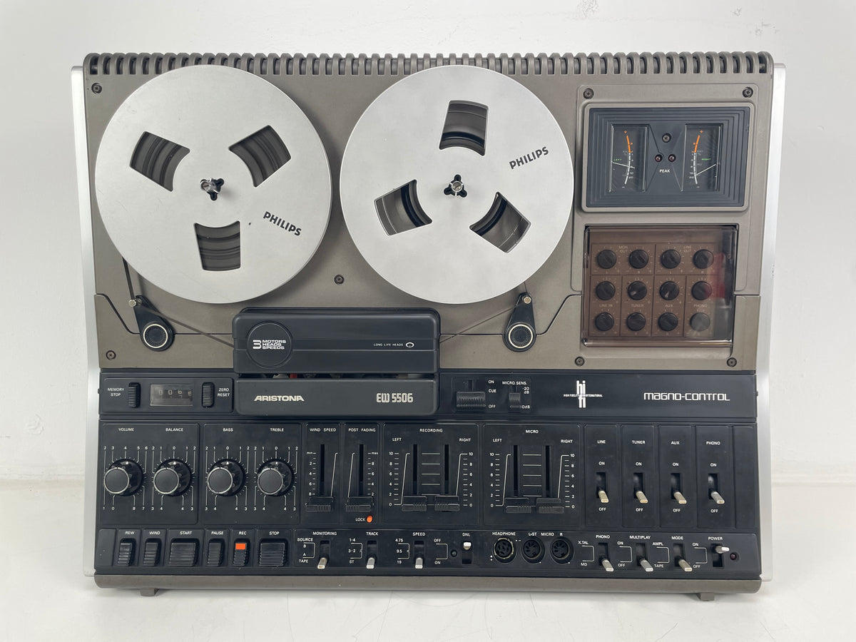 Aristona EW5506 (Philips N4506) - 3-Kops Bandrecorder - Incl. Stofkap - Nieuwe Snaren