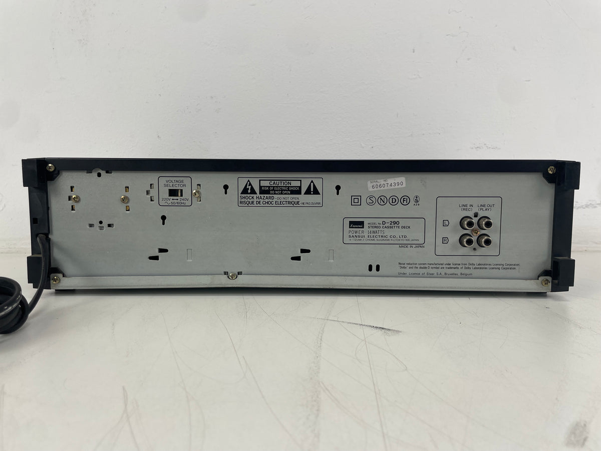Sansui – D-290 – 2-Head – Stereo Cassette Deck – Serviced (New Belts/Heads Cleaned)