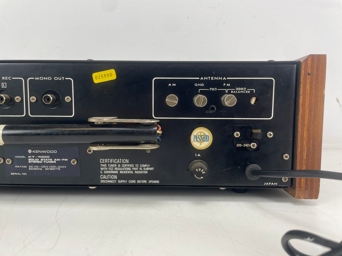 Kenwood – KT-7000 – Solid State AM/FM Stereo Tuner – Serviced (Wood Restained)