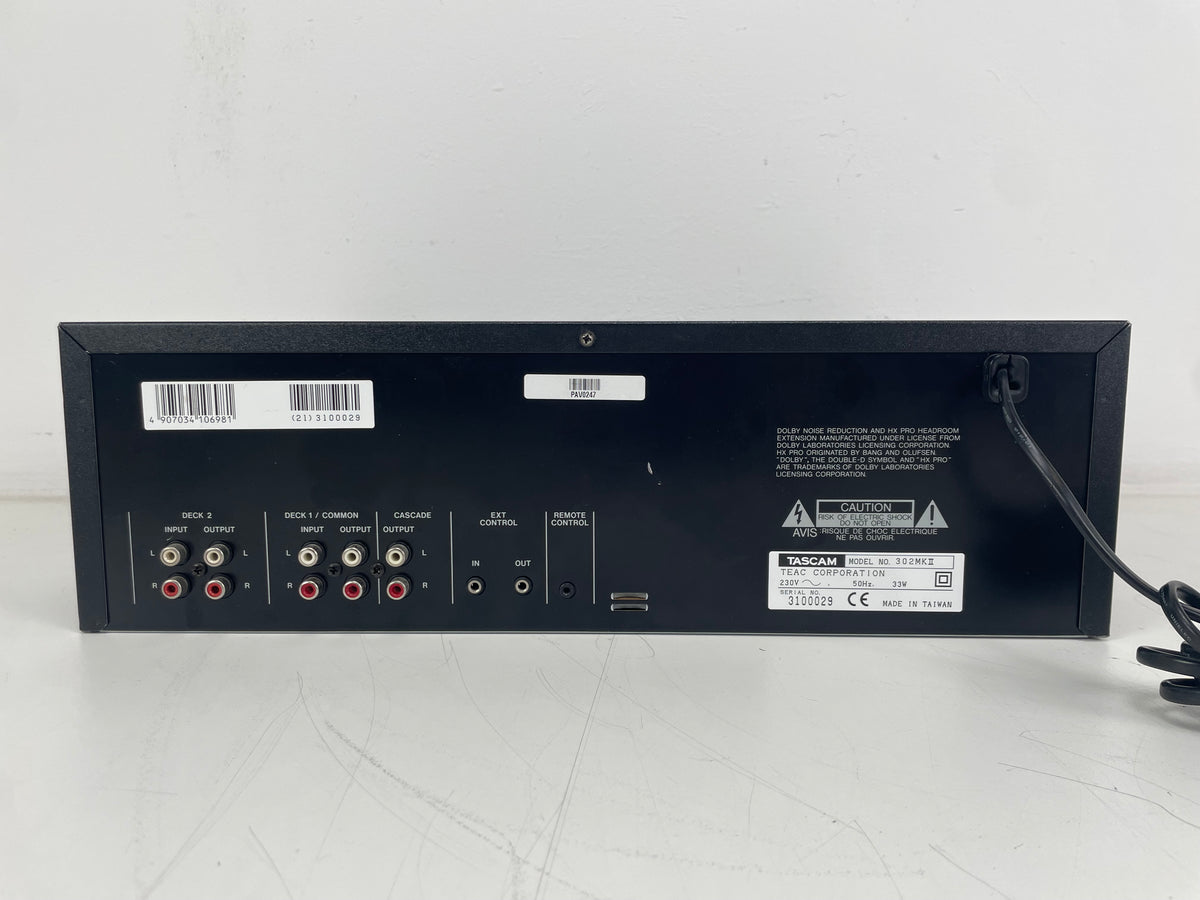 Tascam - 302 MK2 - Double Cassette Deck - 2-Head