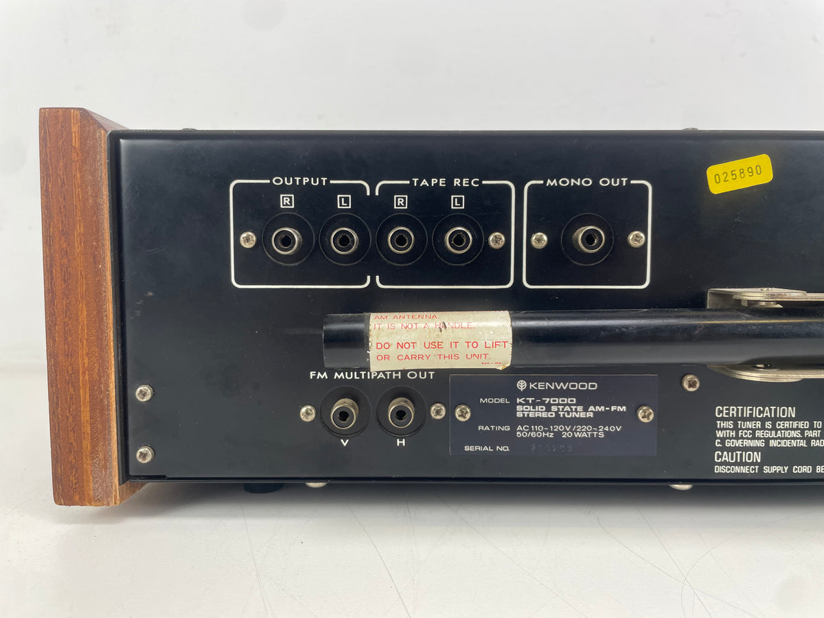 Kenwood – KT-7000 – Solid State AM/FM Stereo Tuner – Serviced (Wood Restained)