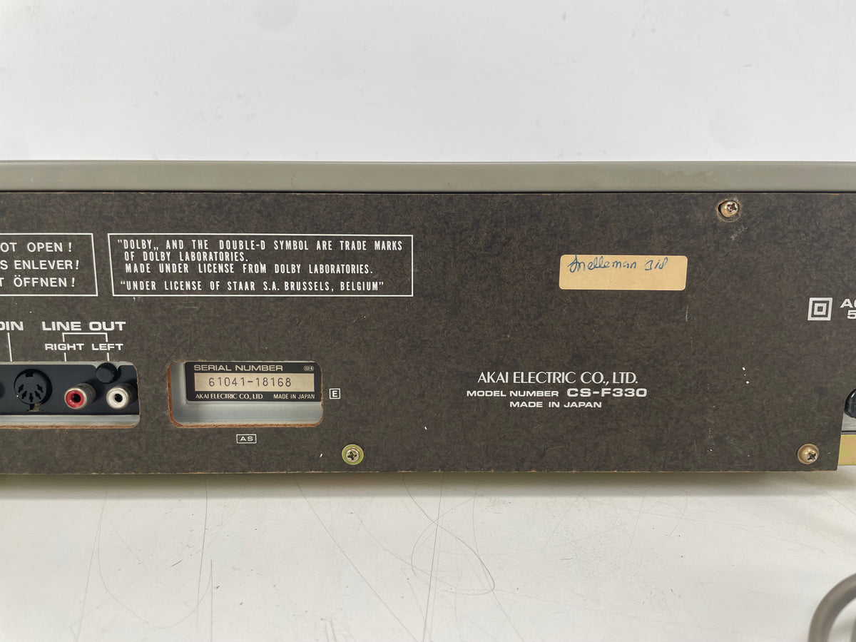 Akai – CS-F330 – Stereo Cassette Deck – 2-Head – Serviced (New Belts)