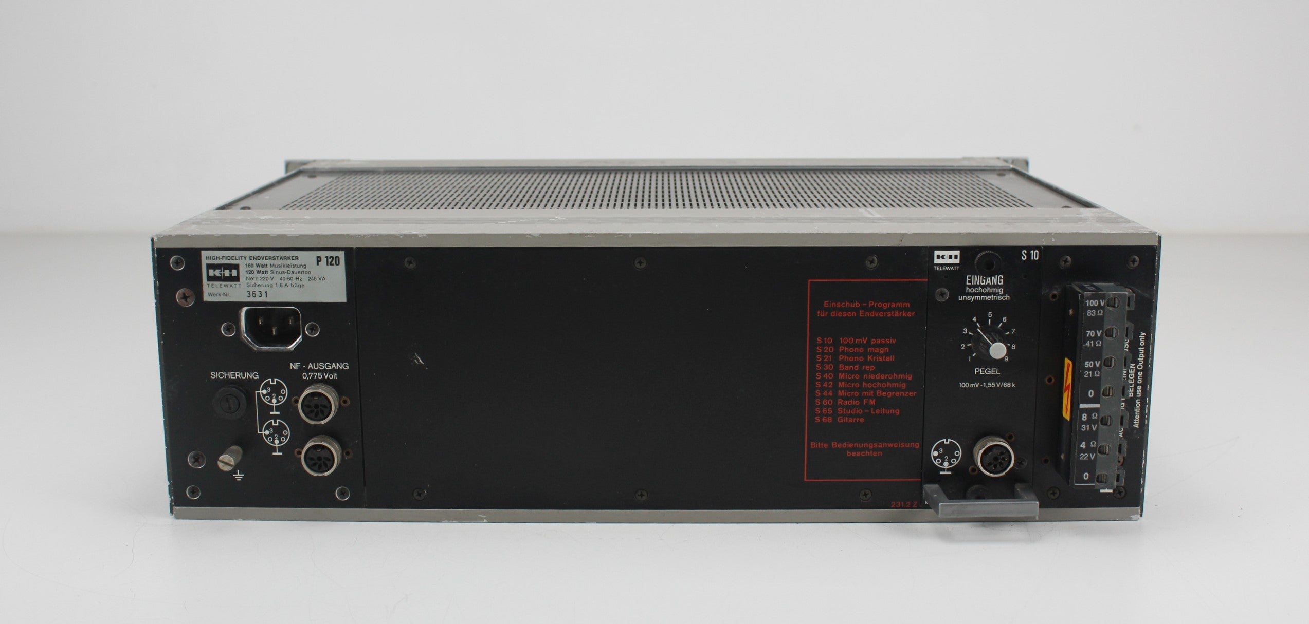 Klein & Hummel P 120 mono power amplifier