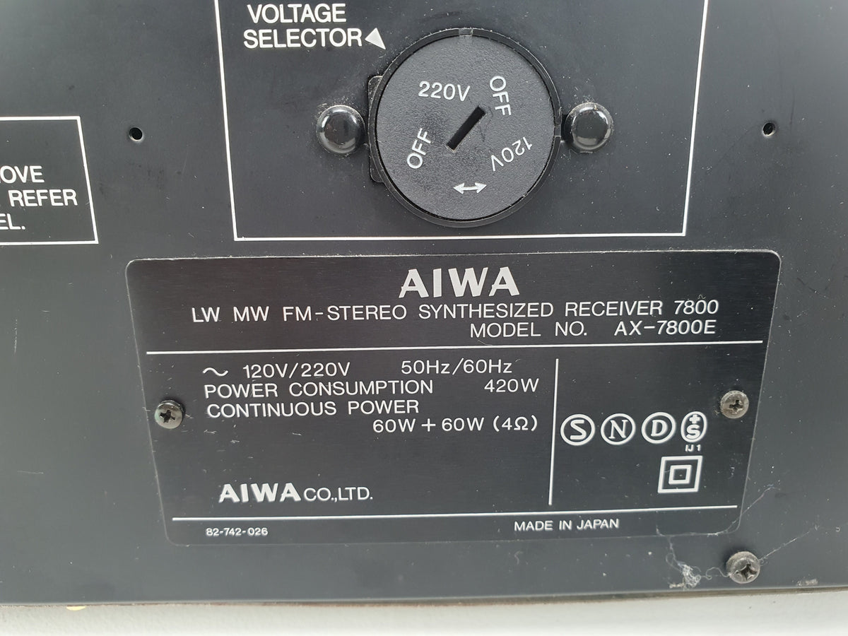 Aiwa AX-7800E- LW MW FM Stereo Synthesized Receiver