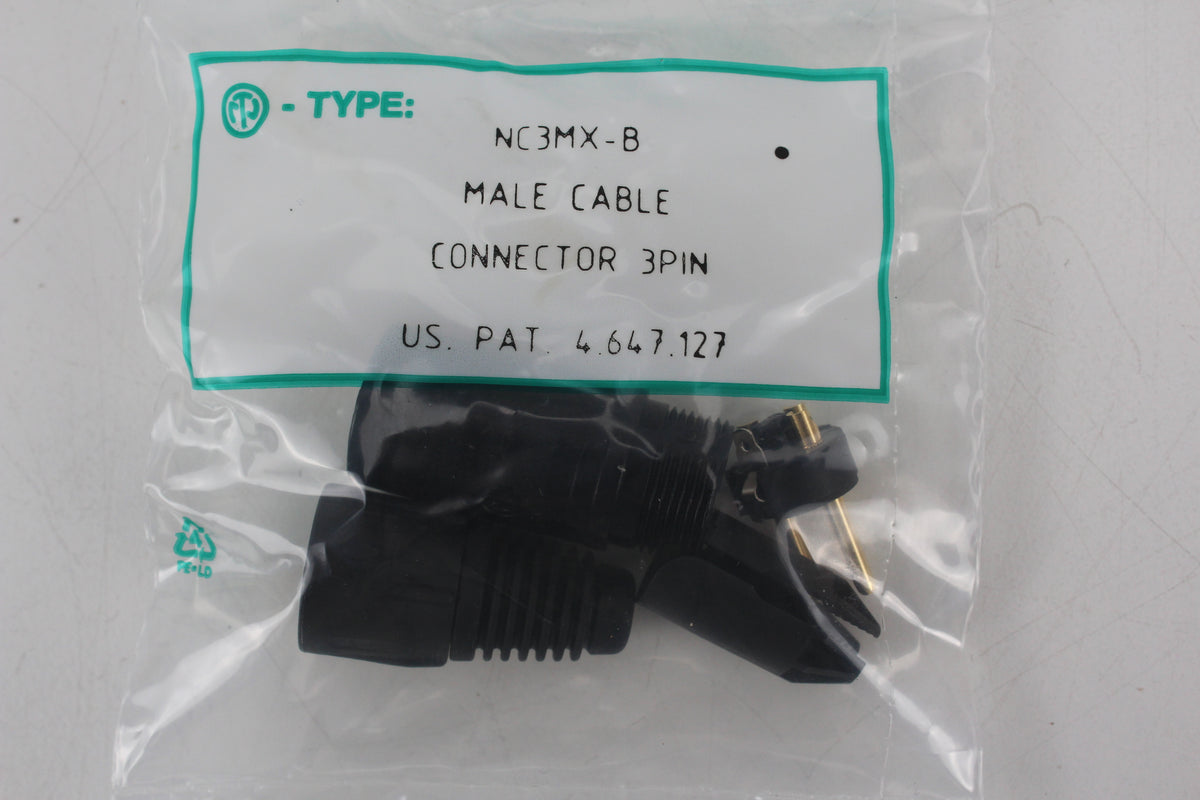 Neutrik NC3MX-B is a 3-pin male XLR cable connector new old stock