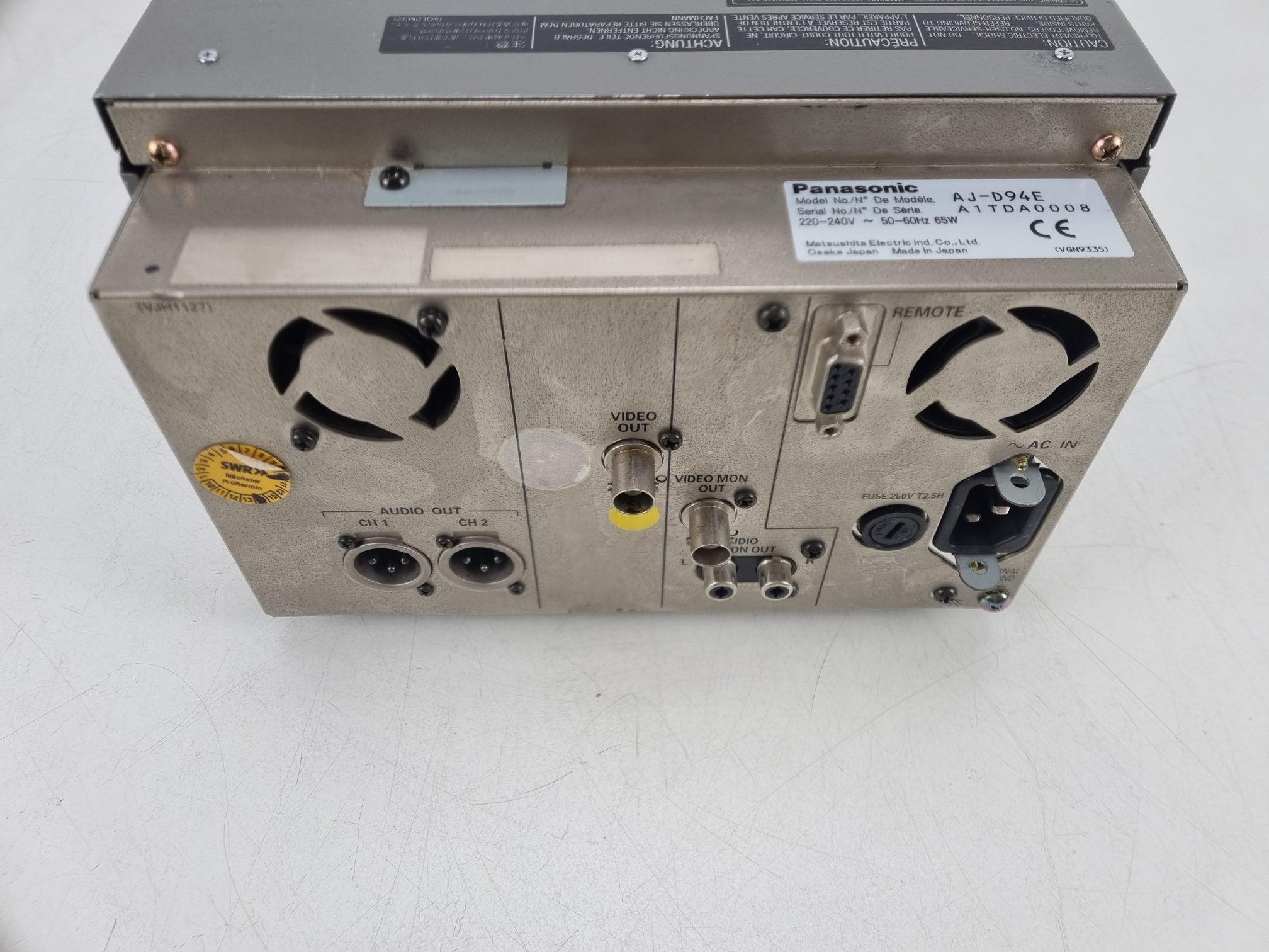 Panasonic AJ-D94 DVCPRO 50 Office Viewer - Volledig nagekeken (nr. 1)