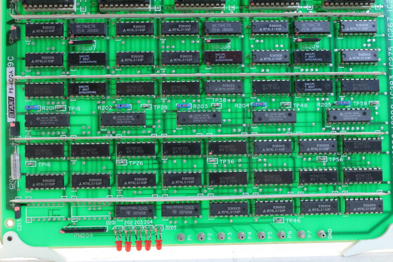 Otari modemkaart met Texas Instruments, Motorola en Mitsubishi IC's