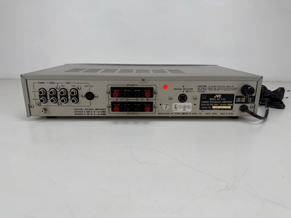 JVC A-S3 Stereo Integrated Amplifier - 22w into 8 Ohm- Checked and cleaned
