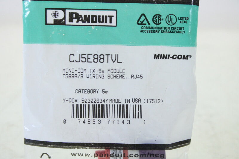 Panduit CJ5E88TVL Mini-Com TX-5e Modulaire Jack Paars