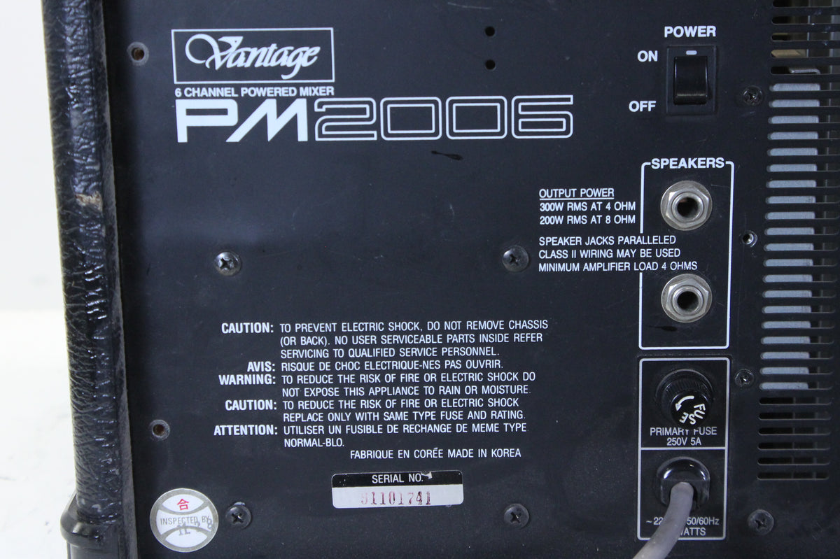 Defect aan de Vantage PM2006 6-kanaals actieve mixer