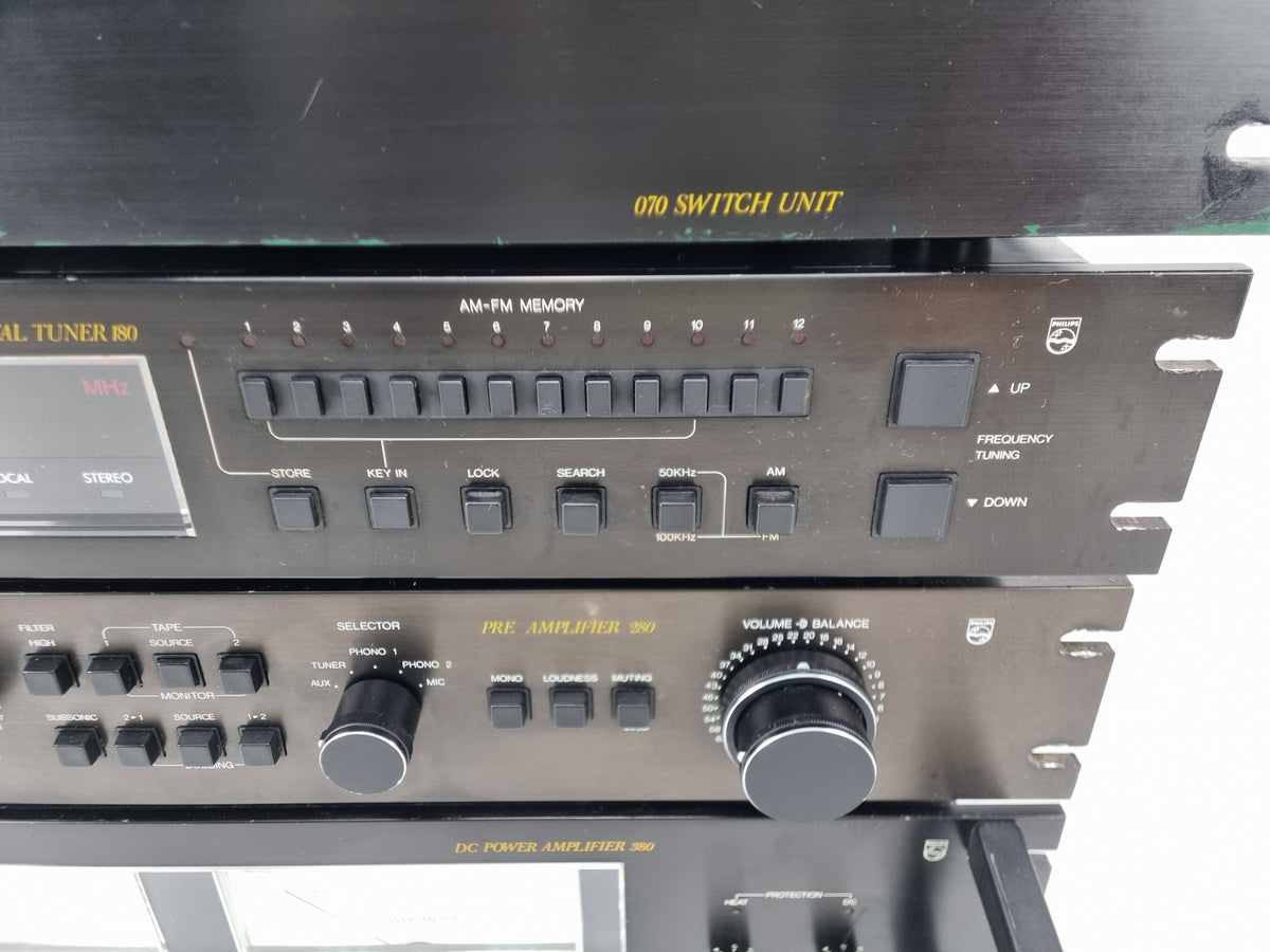 Philips 070 schakelunit - 180 tuner - 280 voorversterker - 380 DC-eindversterker - volledig nagekeken set