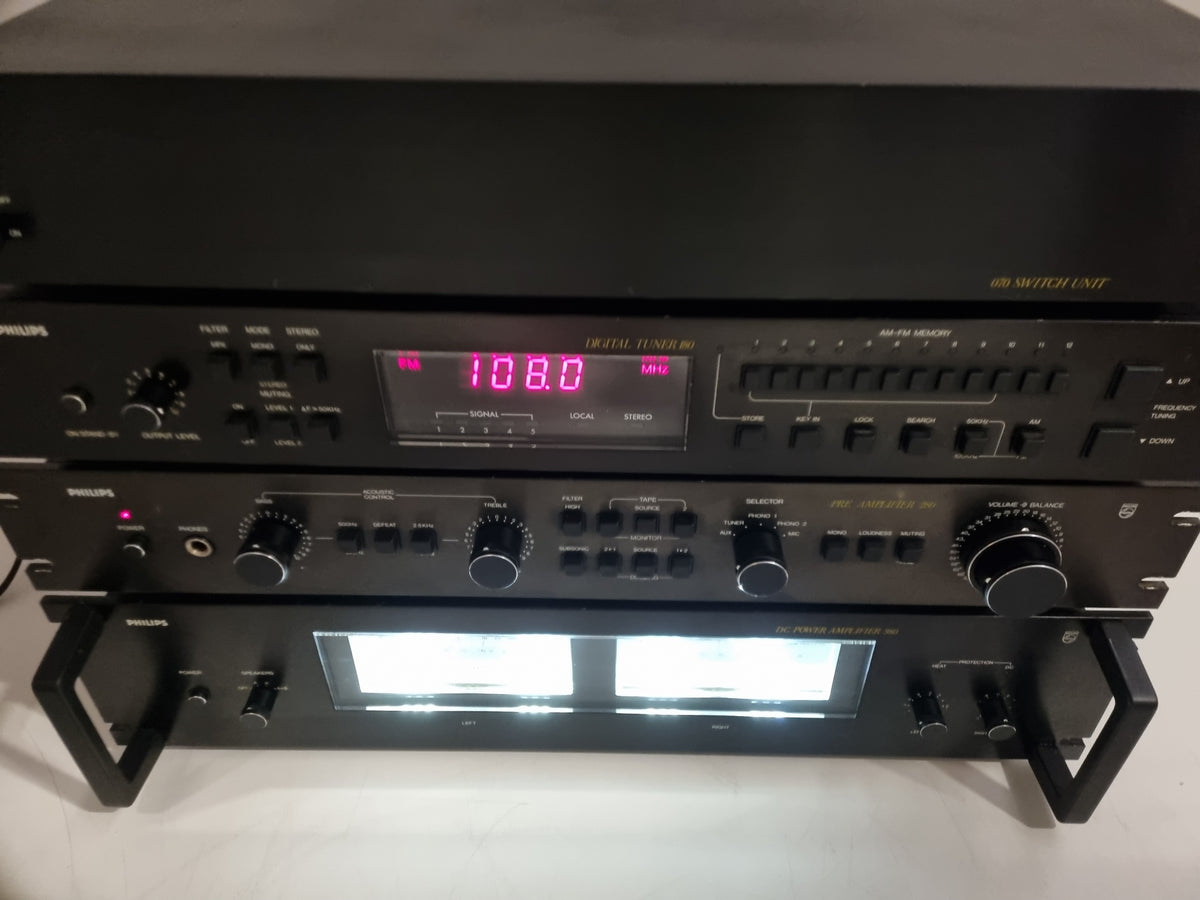 Philips 070 schakelunit - 180 tuner - 280 voorversterker - 380 DC-eindversterker - volledig nagekeken set