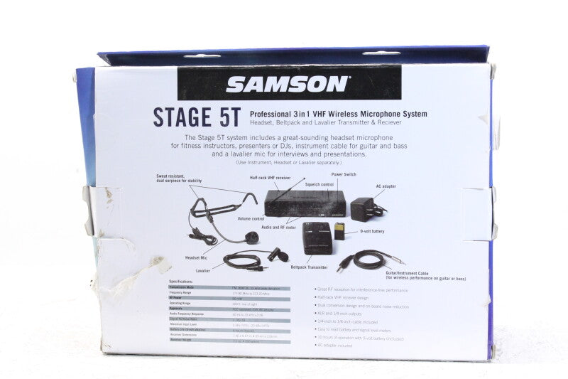 Samson Stage 5T - Professioneel 3-in-1 VHF microfoonsysteem
