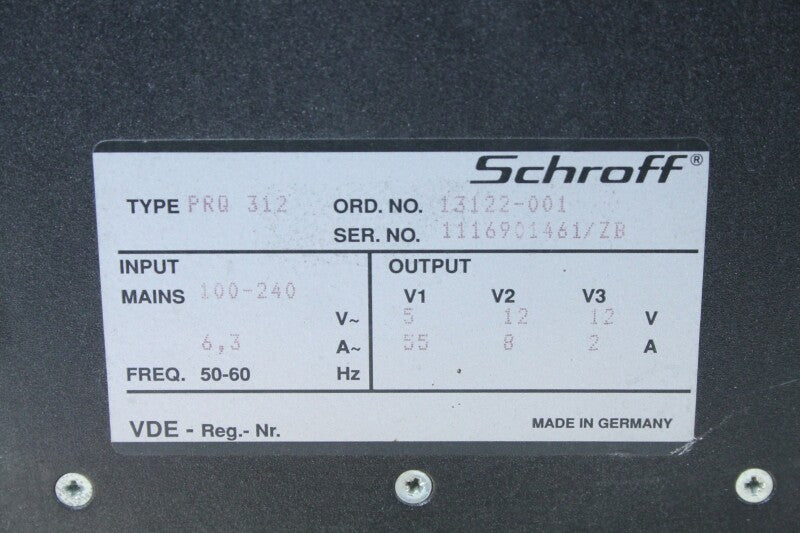Schroff Europac PRQ 312-voeding