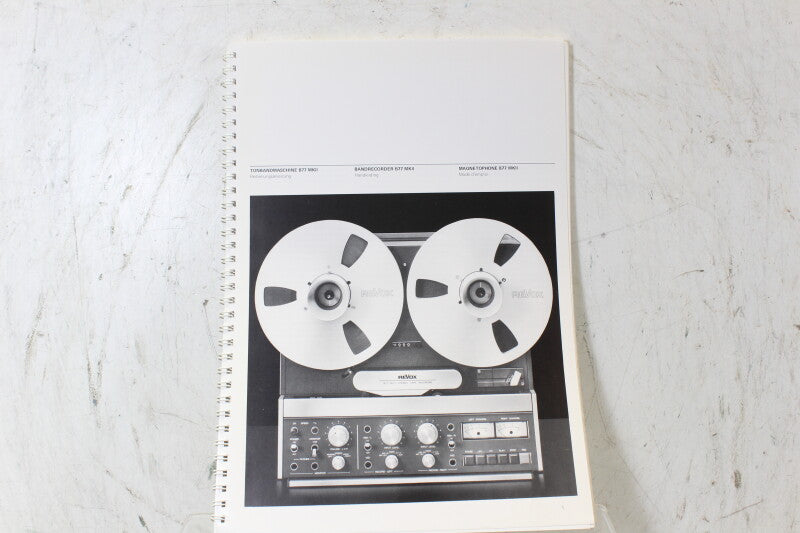 Studer Revox B77 MK2 Bandrecorder Bedieningshandleiding