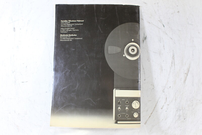 Studer Revox B77 Taperecorder Bedieningshandleiding