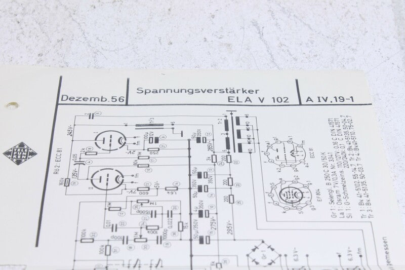 Telefunken Original  V102 Schematics
