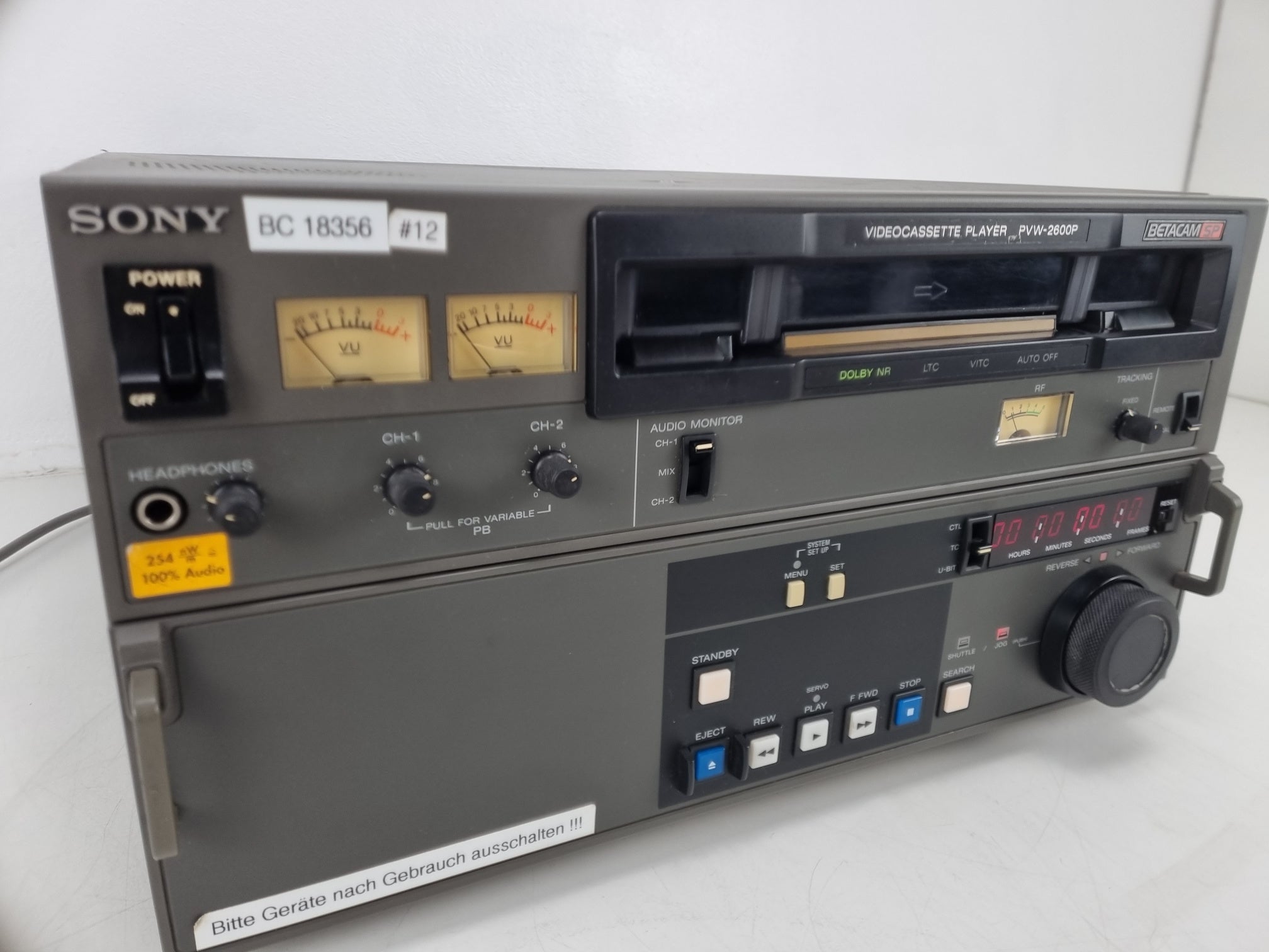 Sony PVW-2600P - BetacamSP videorecorder - Volledig gereviseerd en onderhouden